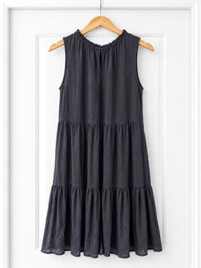 Old Navy Charcoal Tiered Midi Dress